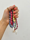 Chunky Glass Bead Shell Necklace