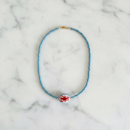 Ceramic Lobster Beaded Necklace
